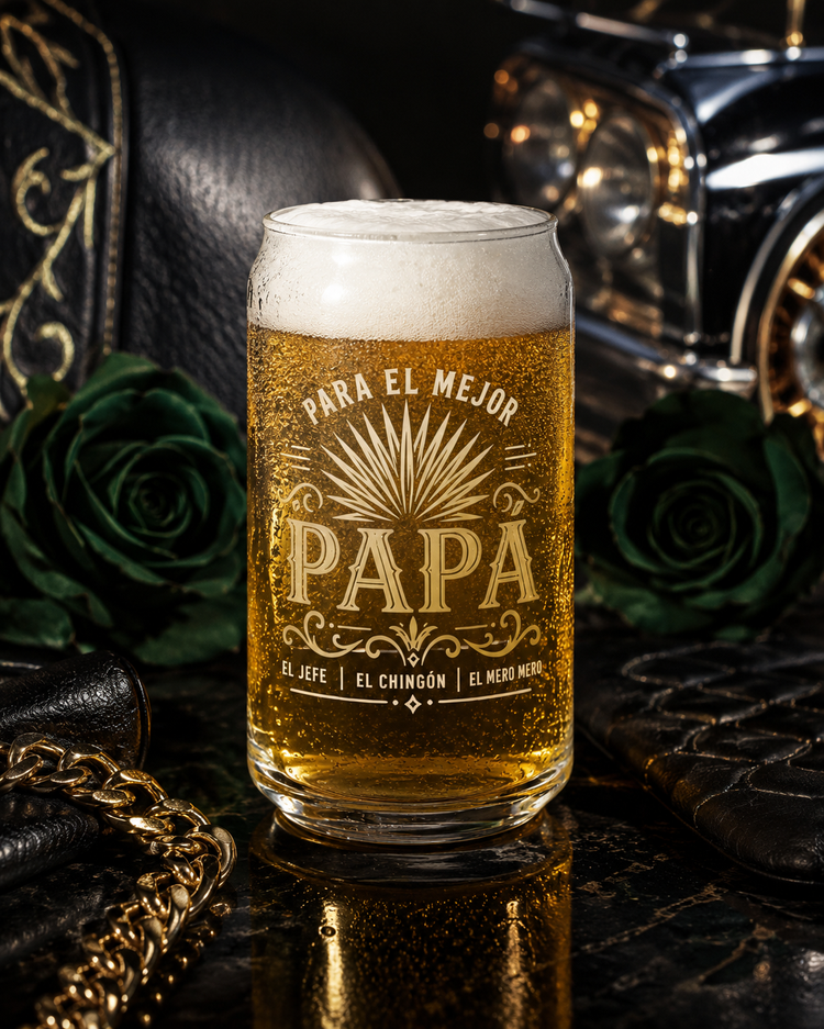 Mejor Papá Beer Can Glass 16 oz.