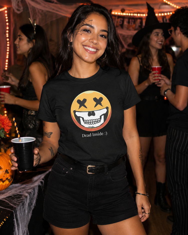 Dead Inside Happy Skull T-Shirt
