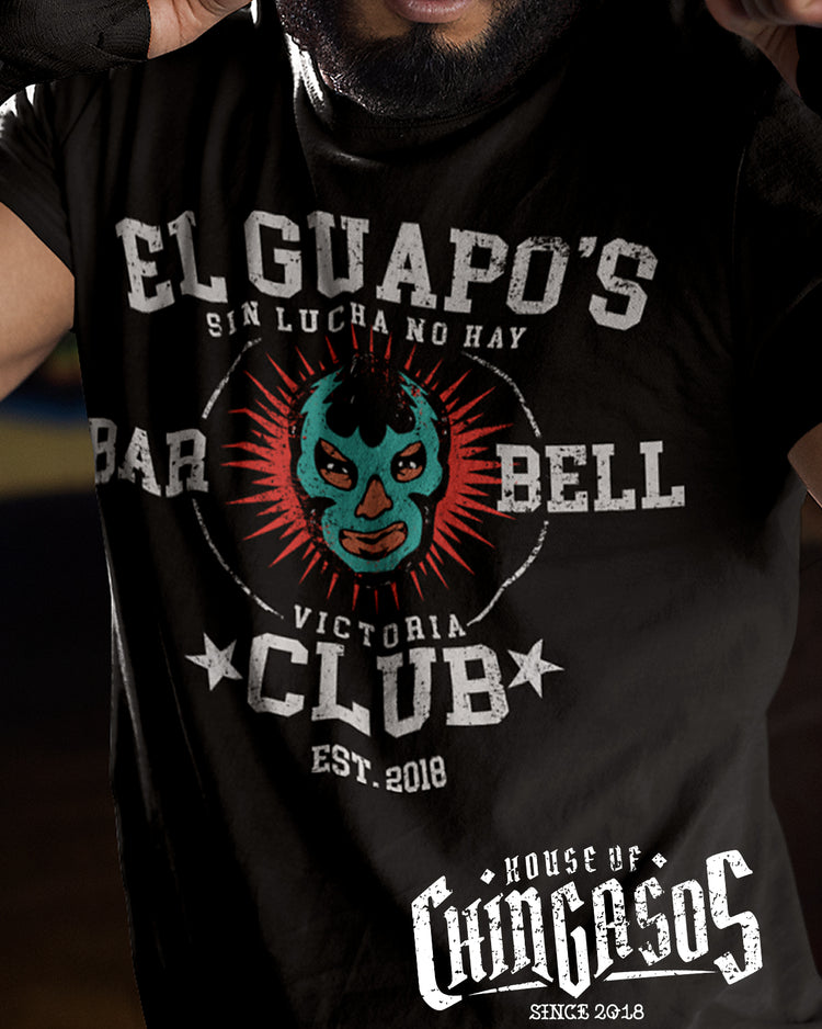 Premium Old School Gym Tee El Guapo's Bar Bell Club T-Shirt