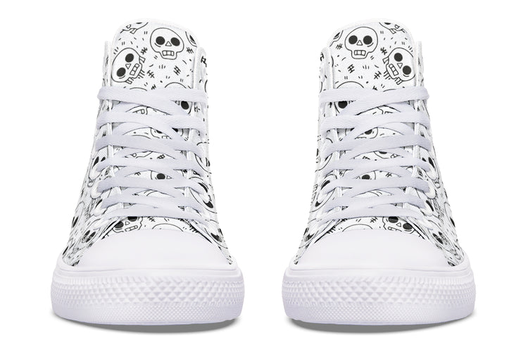 Nervous Skull High Tops ( Black or White Sole )