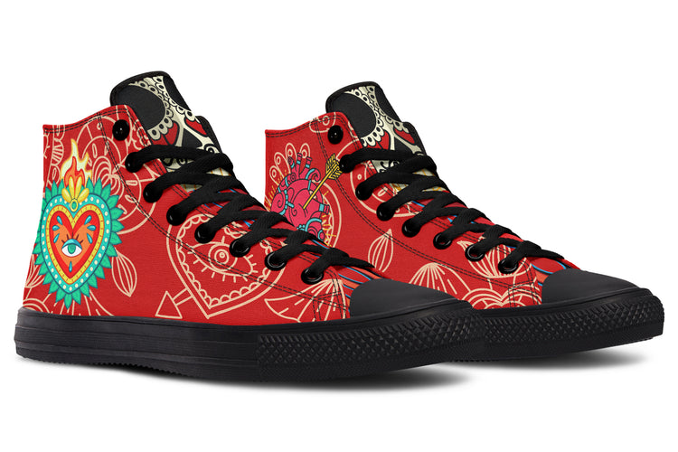 MEN'S Raza Corazon Vday High Tops ( Black or White Sole )