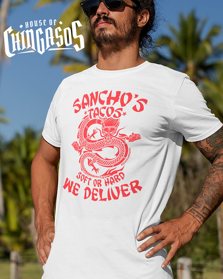 Premium Sancho's Tacos OG Delivery Takeout Tee