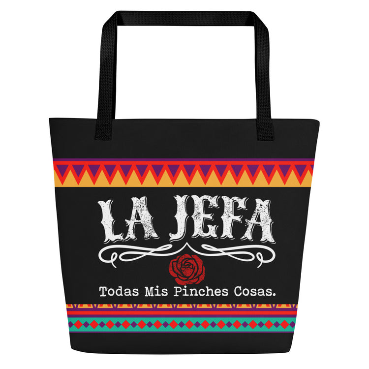All-Over Print La Jefe Todas Mis Pinches Cosas Large Tote Bag