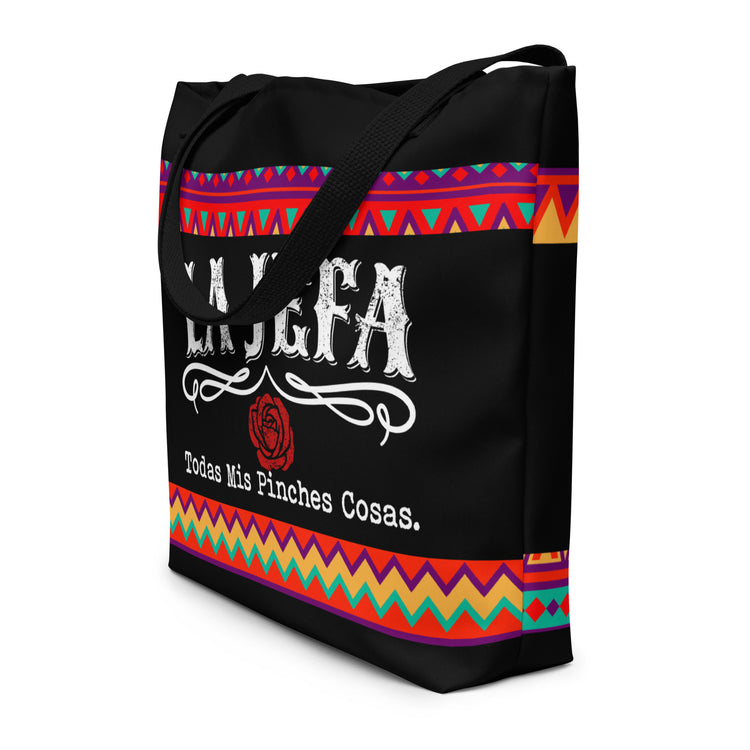 All-Over Print La Jefe Todas Mis Pinches Cosas Large Tote Bag