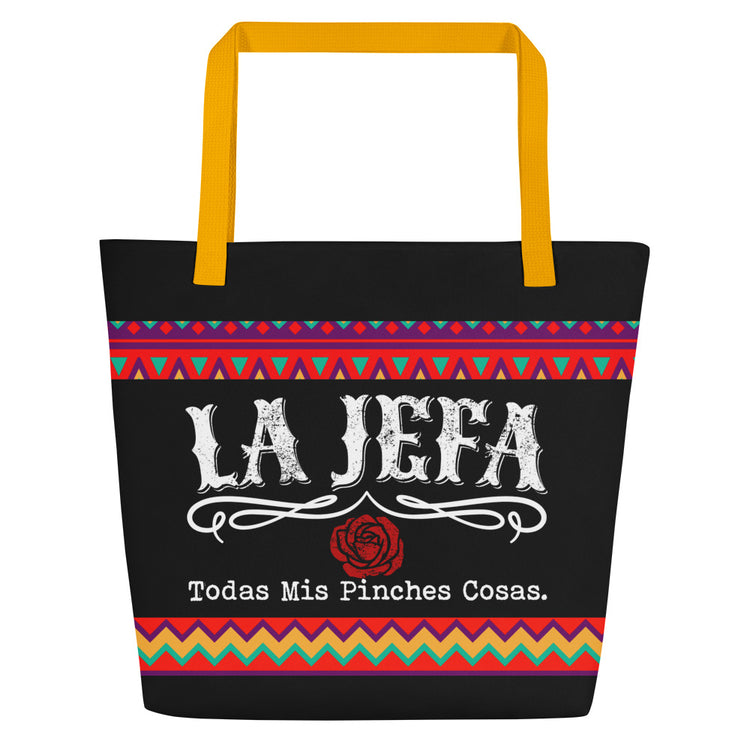 All-Over Print La Jefe Todas Mis Pinches Cosas Large Tote Bag