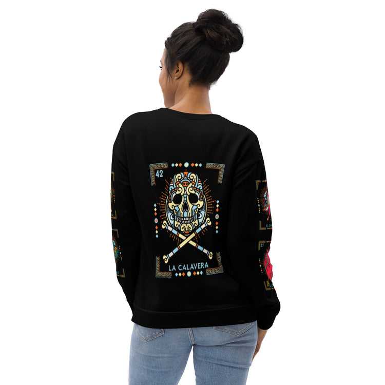 Premium Fleece-Lined Loteria Black Sweatshirt/ Pijama Top