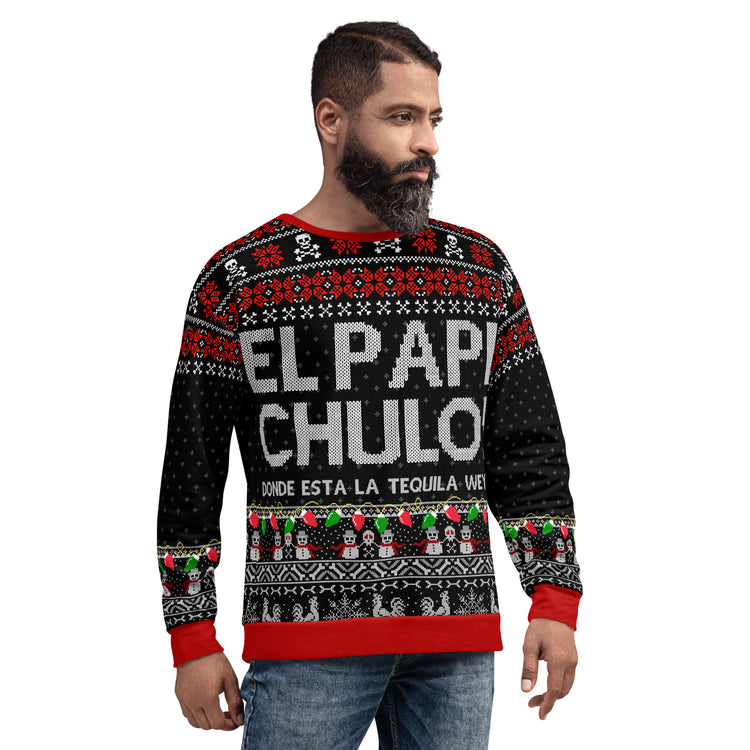 Premium Fleece-lined Papi Chulo Navidad Sweatshirt
