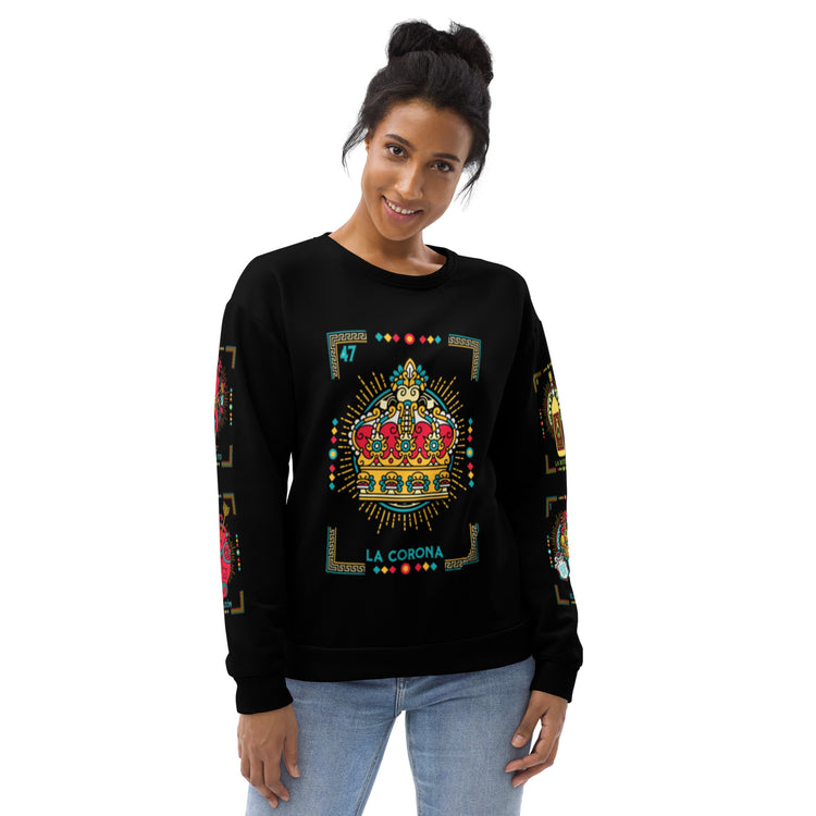 Premium Fleece-Lined Loteria Black Sweatshirt/ Pijama Top