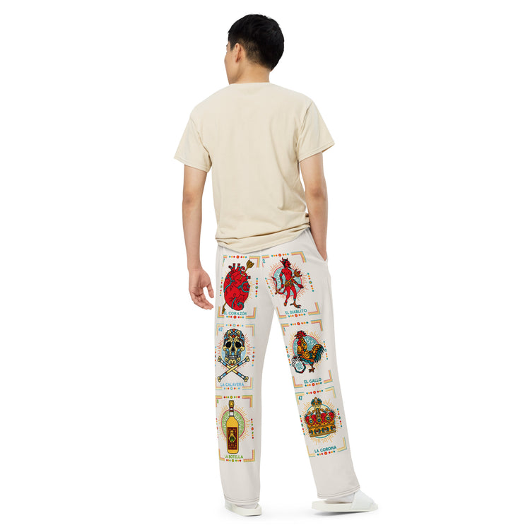 La Loteria Cream Super Soft Wide-leg Pajama/Sweats Bottoms