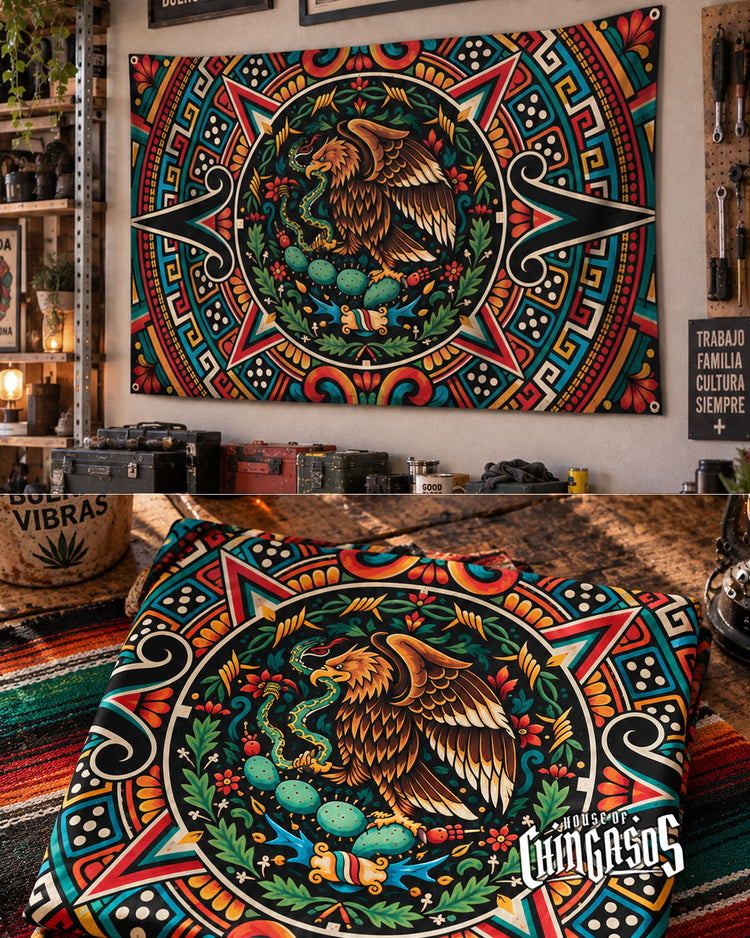 Tenochtitlan Caracara Azteca Flag 61" * 38"