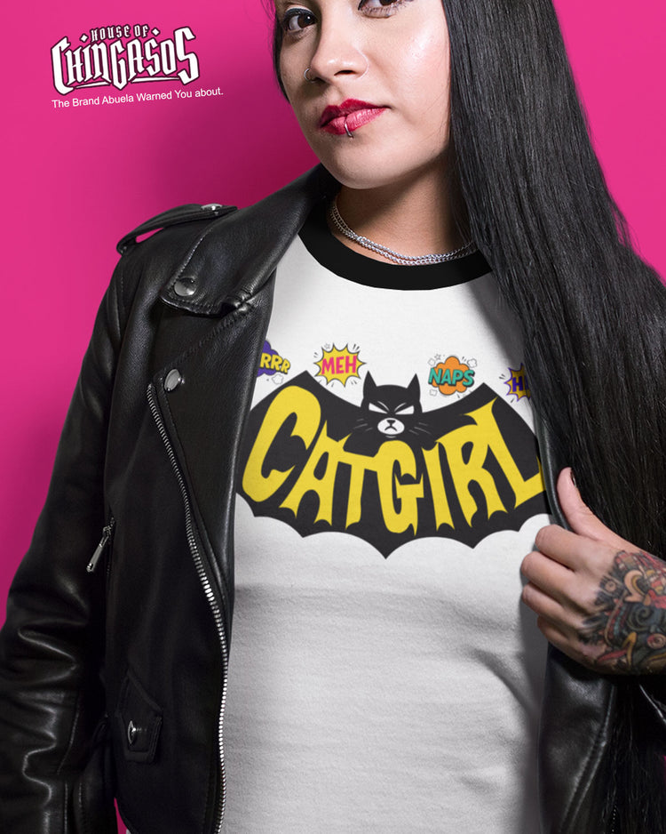 The Cat Girl Bat Action Ringer Tee