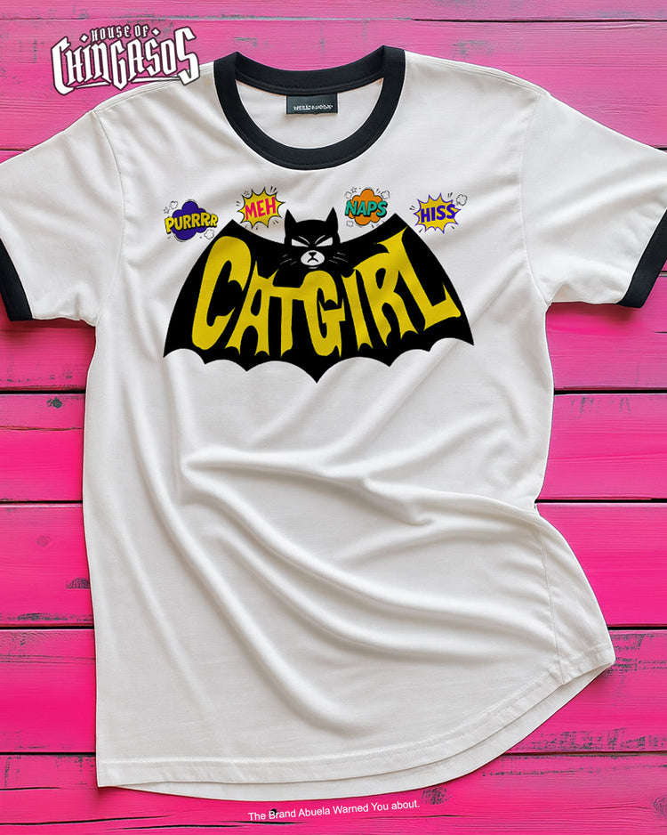 The Cat Girl Bat Action Ringer Tee