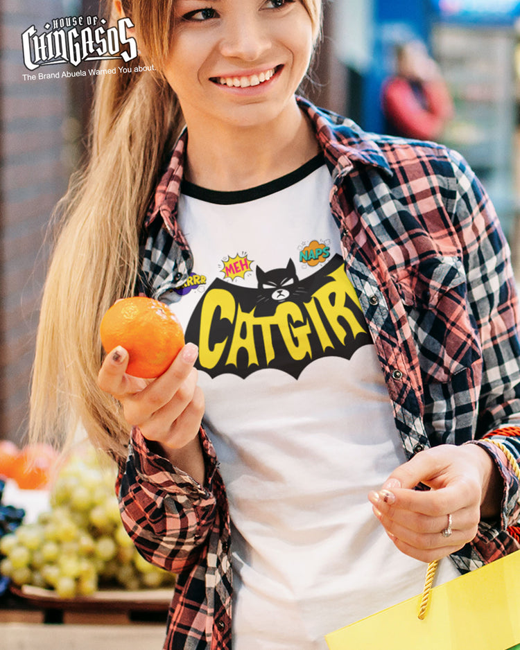 The Cat Girl Bat Action Ringer Tee