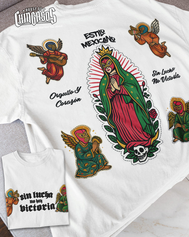 Luchadores Y Virgen Mexicano Style Tee ( Fron & Back )