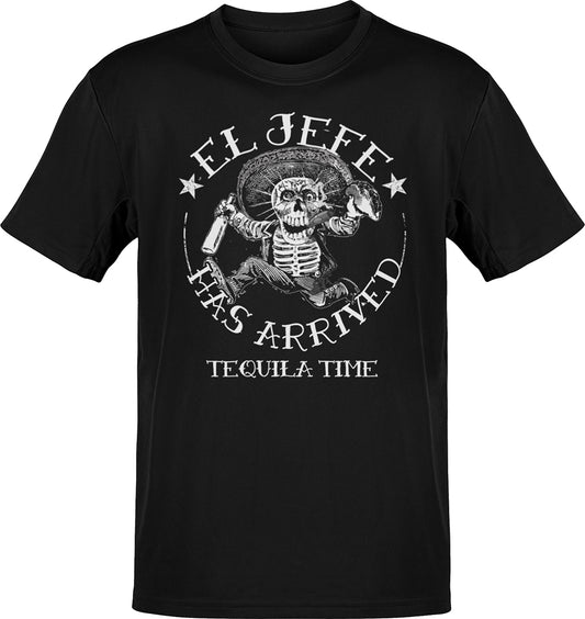 Premium El Jefe Has Arrived Tequila Time Cantina T-shirt