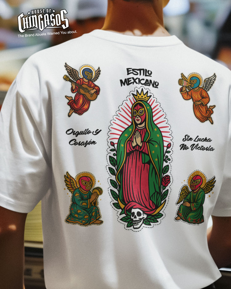 Luchadores Y Virgen Mexicano Style Tee ( Fron & Back )