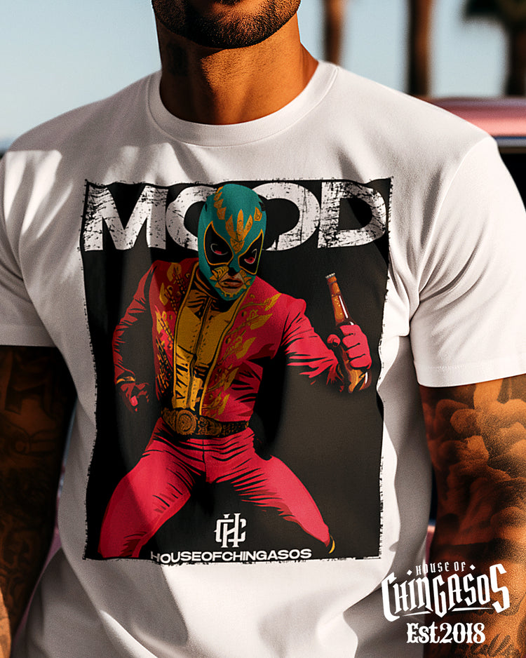 Premium Luchador Mood Cerveza Mexicana T-shirt (White)