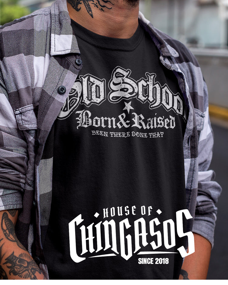 Premium Old School Born And Raised Vintage Crew -Tee