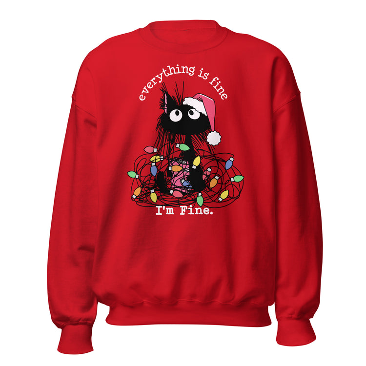 Everything Is Fine Gato Christmas Sweater