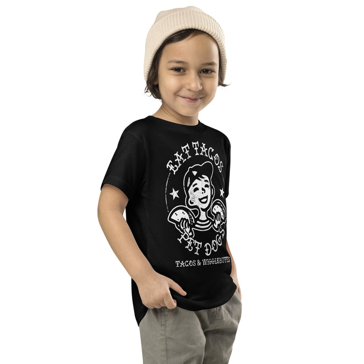 Premium Eat Tacos Pet Dogs Toddler Short Sleeve Tee