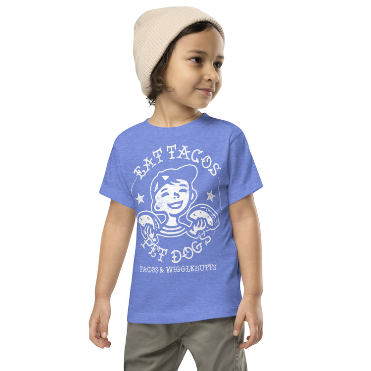 Premium Eat Tacos Pet Dogs Toddler Short Sleeve Tee