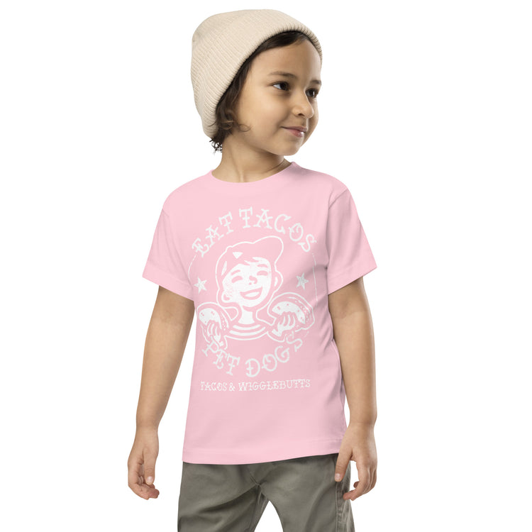 Premium Eat Tacos Pet Dogs Toddler Short Sleeve Tee