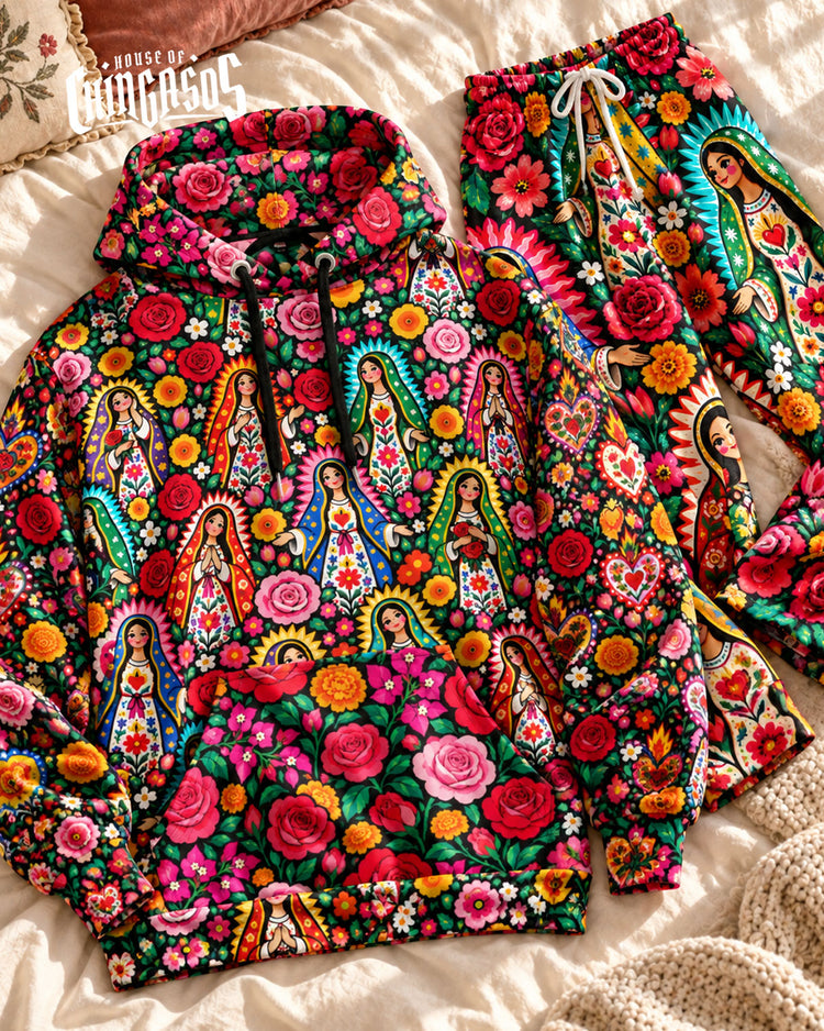 Mi Virgencita Y Rosas Hoodie