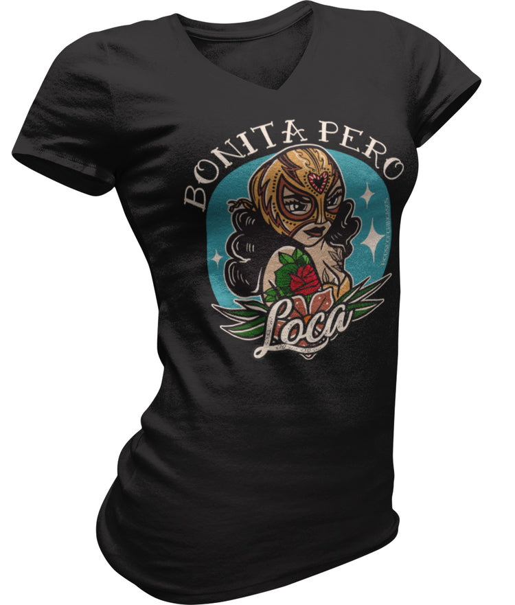Premium Unisex Bonita Pero Loca Old School V-Neck