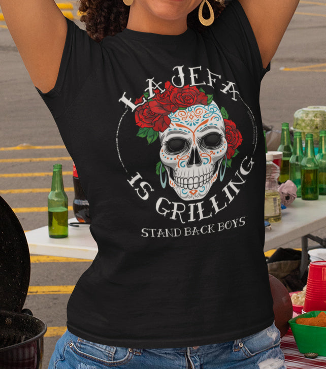 Premium La Jefa Is Grilling Ladie's Cut OG Relaxed T-Shirt