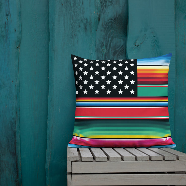 Premium Cross Cultura Serape Decorative Flag Pillow