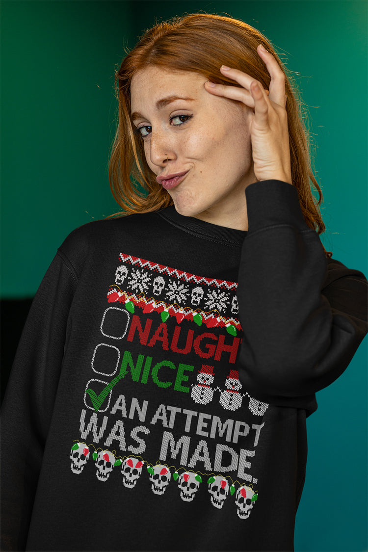 An Attempt Was Made Ugly Christmas Sweatshirt- Because You Tried