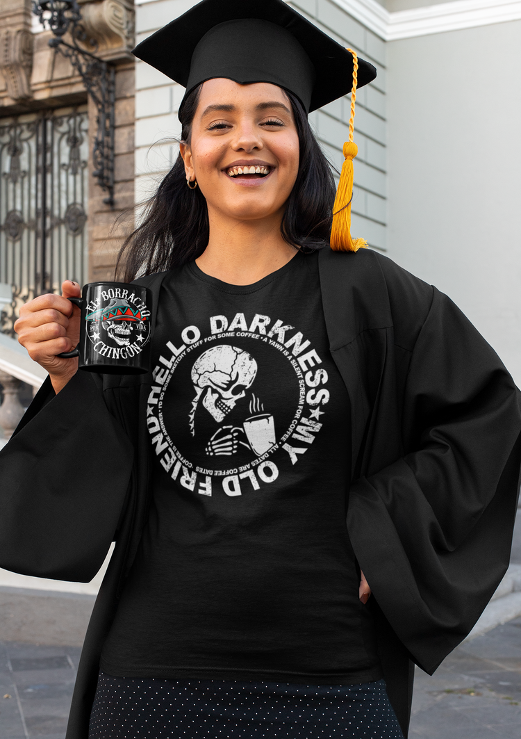 Hello Darkness My Old Friend Coffee Skull T-Shirt