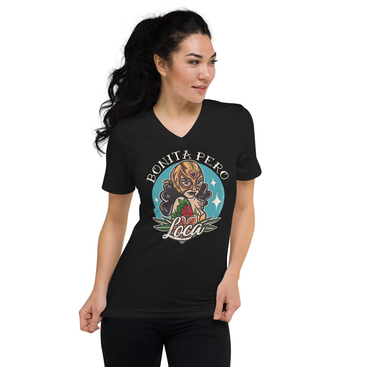 Premium Unisex Bonita Pero Loca Old School V-Neck
