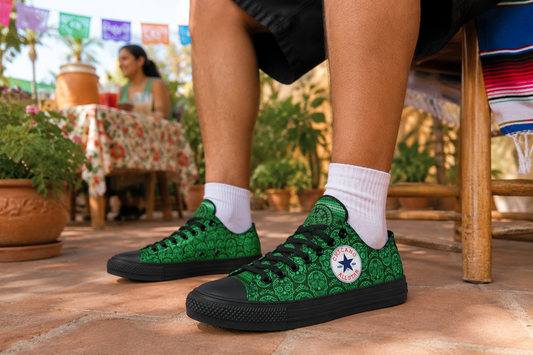 Chicano St Patrick Low Tops ( Black or White Sole )