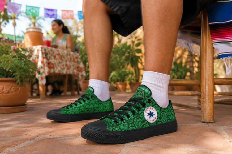 Chicano St Patrick Low Tops ( Black or White Sole )