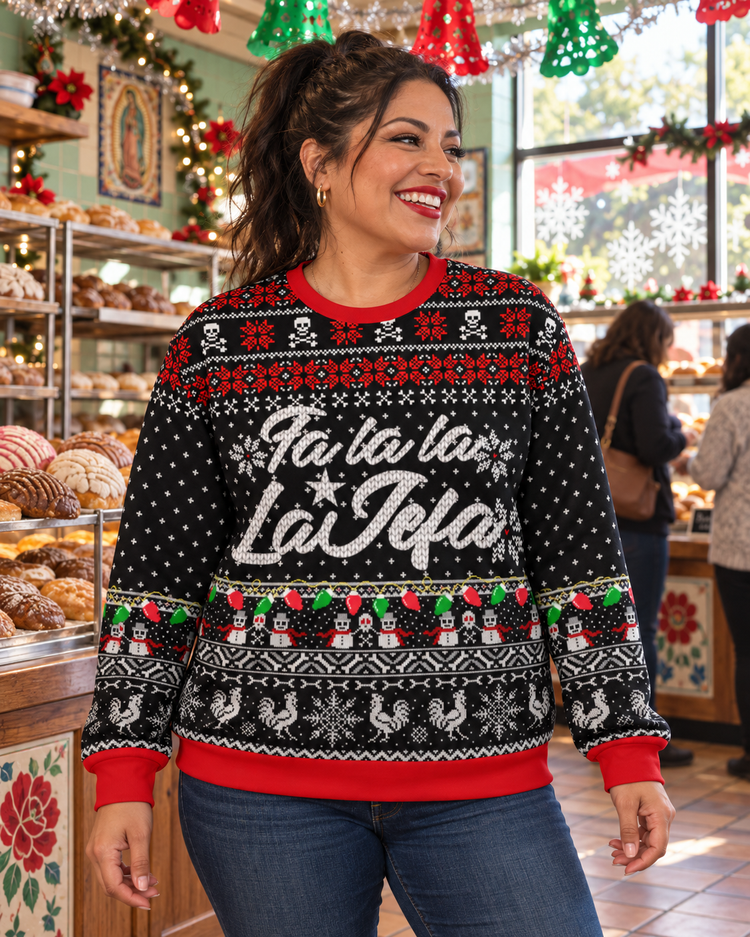 Fa La Jefa Christmas Sweatshirt - Fleece Lined