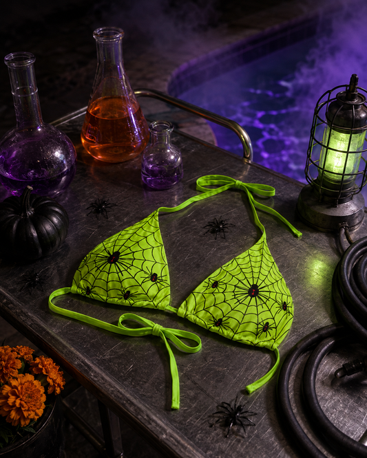 Black Widow Swim Top (Lime Green)