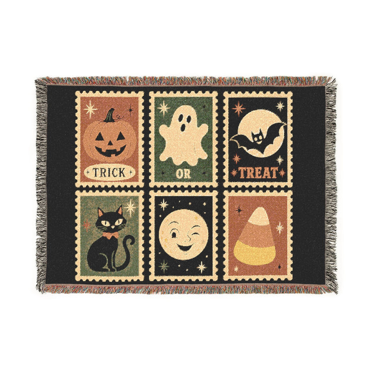 Halloween Patchwork Woven Blanket 52" × 37"
