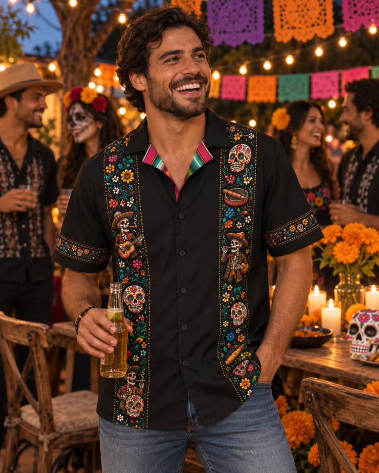 Mariachi de los Muertos Guayabera (Noche Calavera)