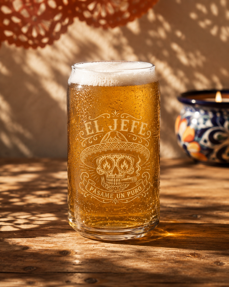 El Jefe Can-shaped glass