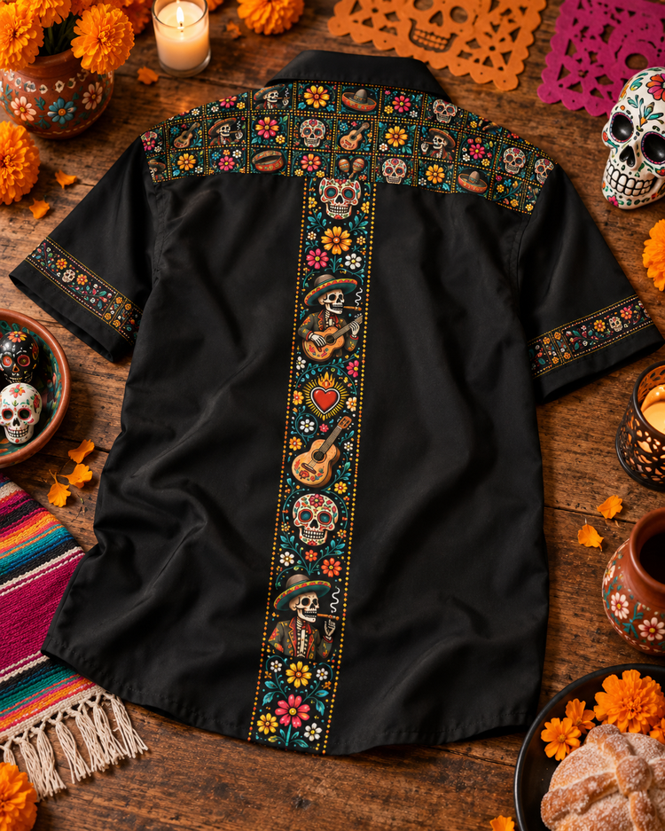 Mariachi de los Muertos Guayabera (Noche Calavera)