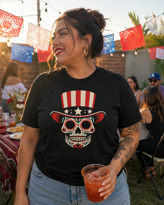 El Mexicano 4th Of July Calacas T-Shirt