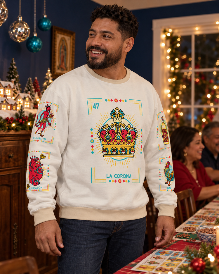 Premium Fleece-lined Loteria Navidad Sweatshirt Pajama Top