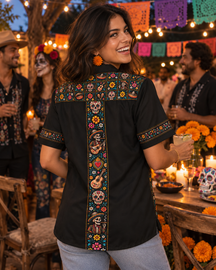 Mariachi de los Muertos Guayabera (Noche Calavera)