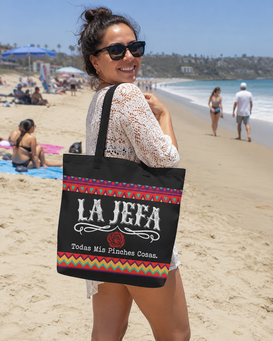 All-Over Print La Jefe Todas Mis Pinches Cosas Large Tote Bag