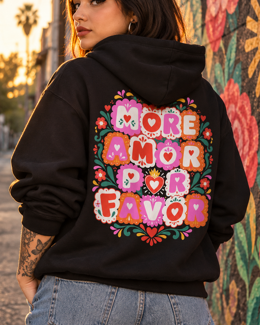 More amor por favor floral Hoodie