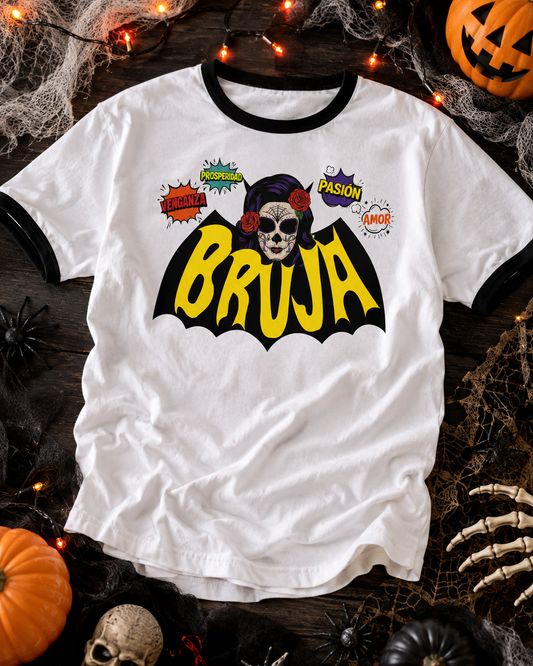 La Bruja Bat Action Ringer Tee