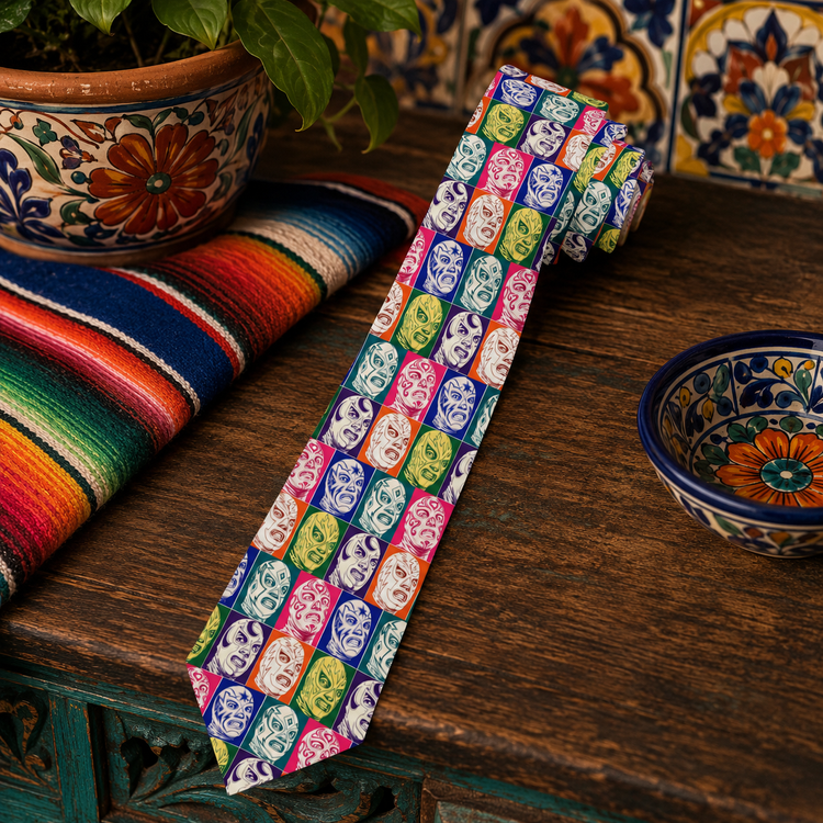 Neon Luchadores Necktie