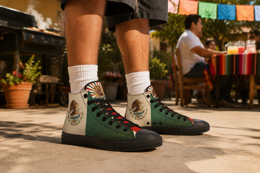 Mex Flag High Tops ( Black or White Sole )