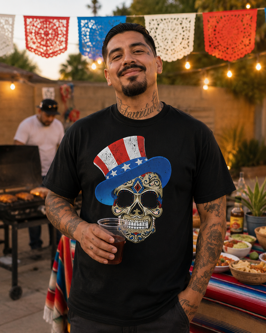4th Of July American Sugar Skull T-shirt
